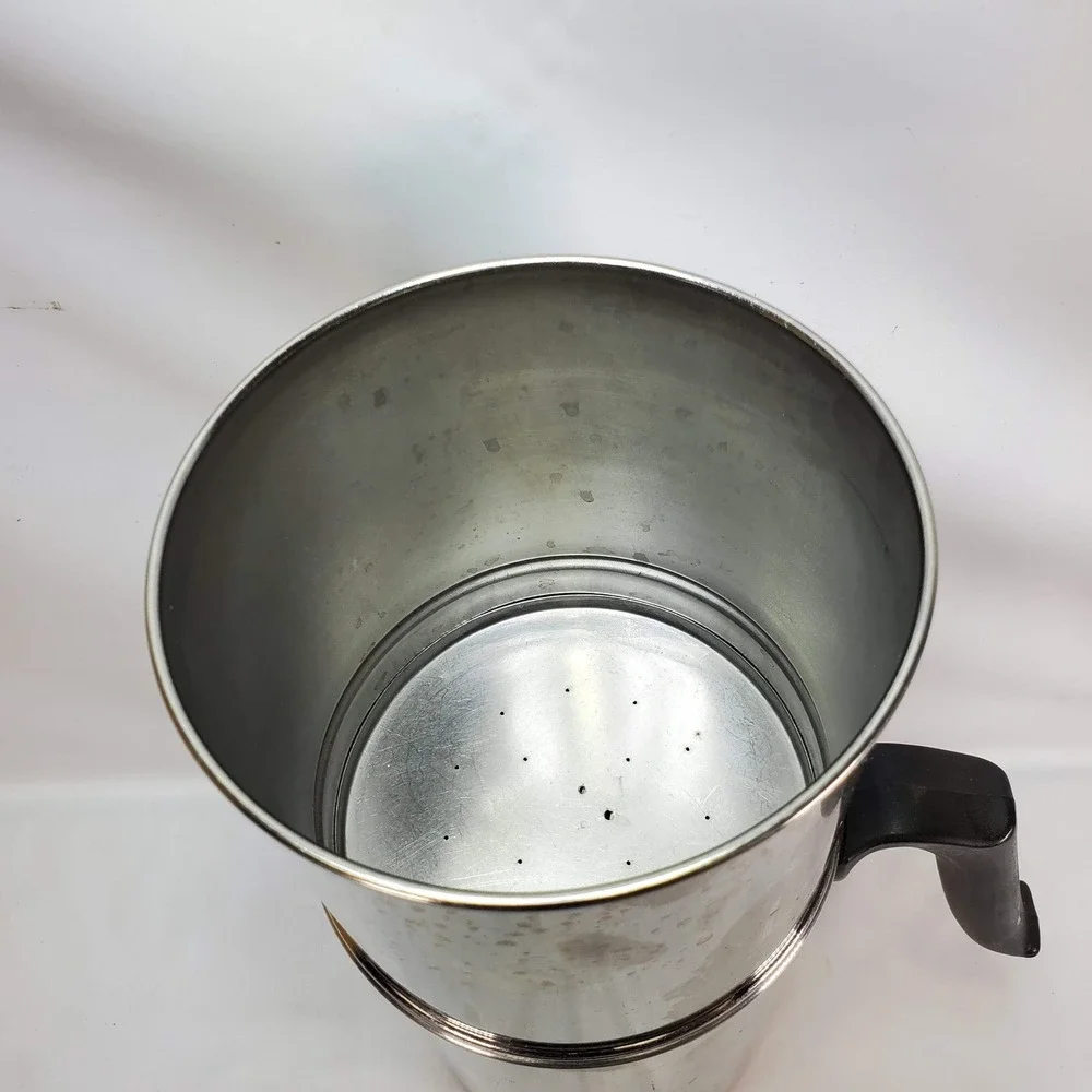 Revere Ware Drip Coffee Maker Silver 8 Cup Copper Clad 1801 Vintage MCM
